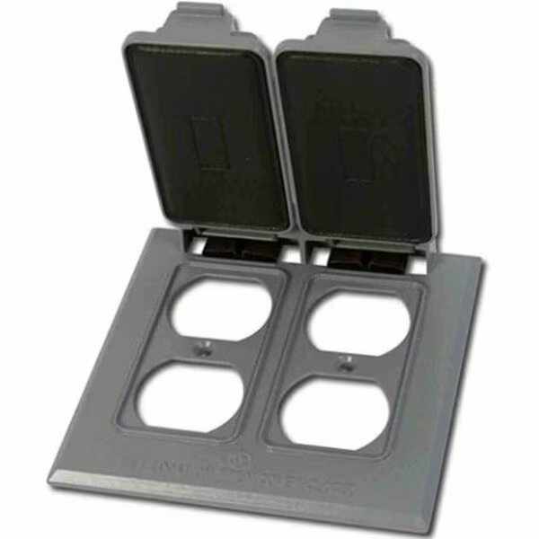 OUTLET COVER DUPLEX 2G GRAY, Greenfield, Mfr#: C2DR2PS